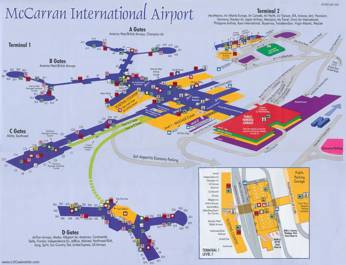 નકશો McCarran એરપોર્ટ